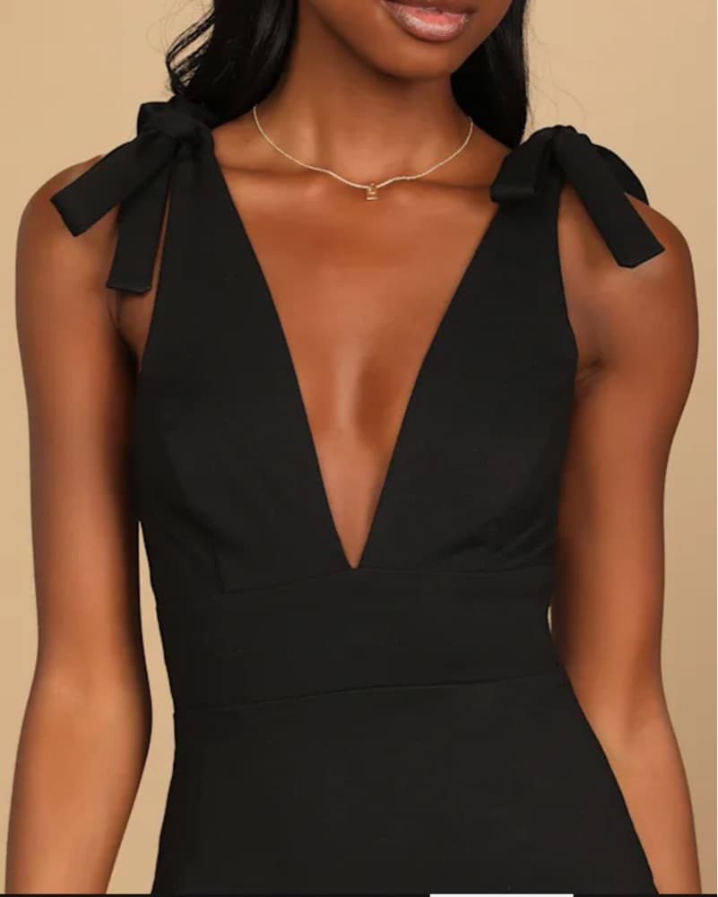 Bodycon Dress With Tie Straps - Image 4