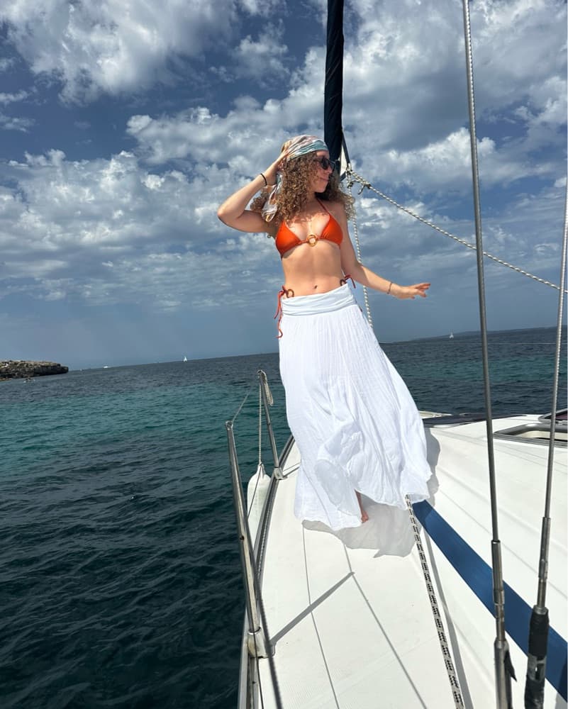 Chic White Boho Maxi Skirt - Image 3