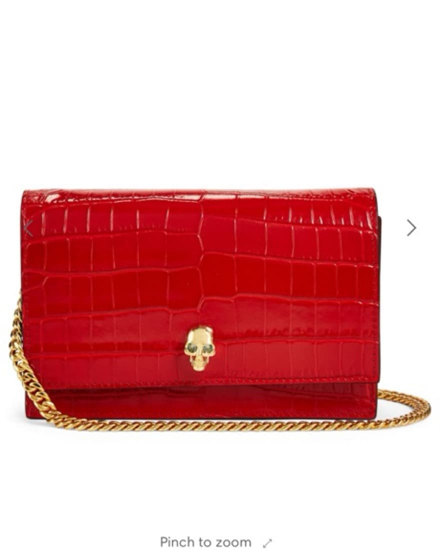 Alexander McQueen Red Croc Crossbody Bag - Image 1