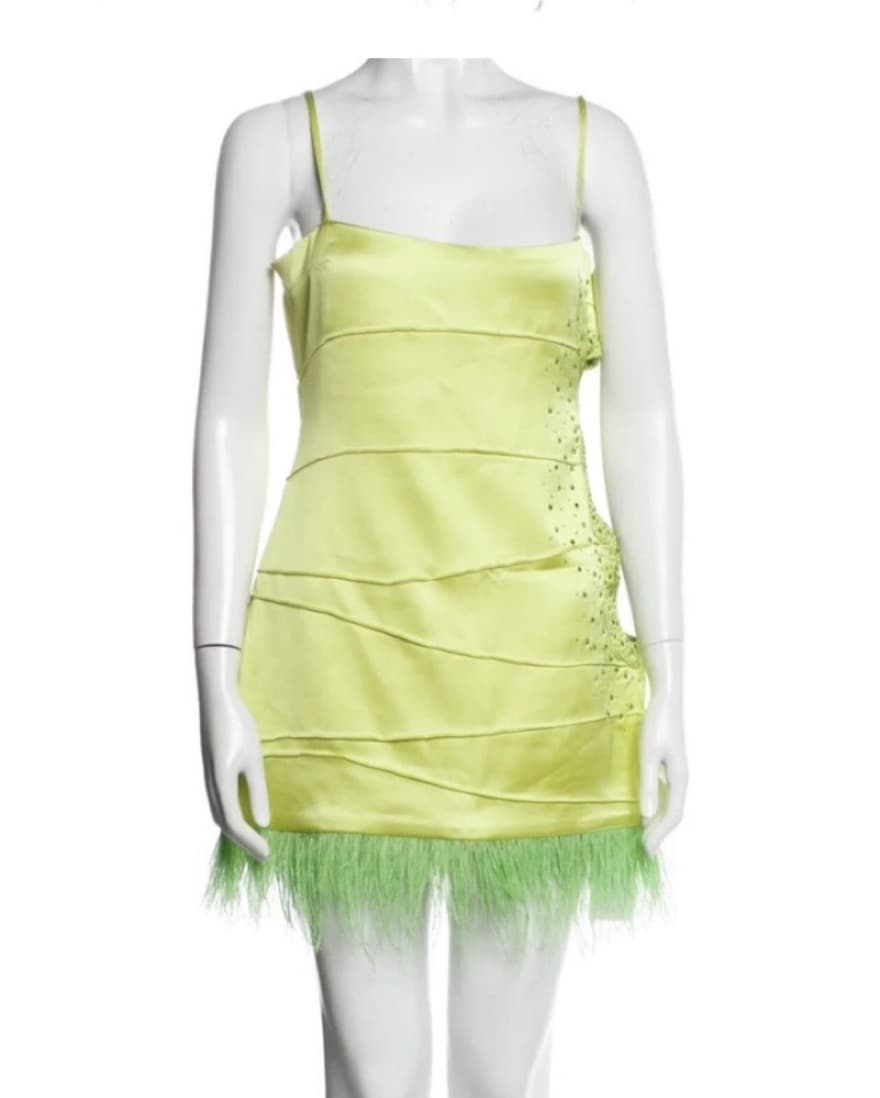Danielle Guizio Green Bedazzled Dress - Image 2