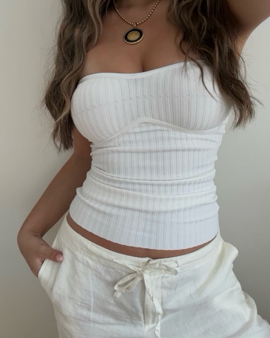 White Strapless Top - Image 1
