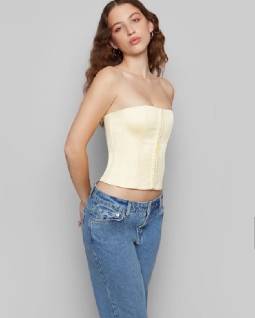 Danielle Guizio Yellow Corset Top -S - Image 5