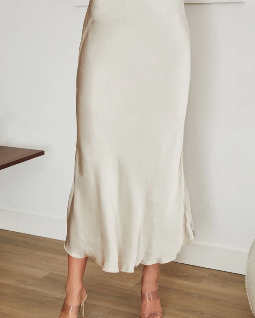 Satin Midi Dress - Image 1