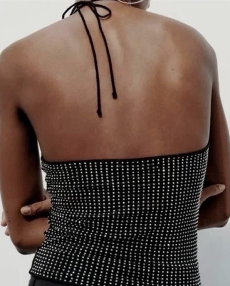 Zara Sequin Halter Top - Image 3