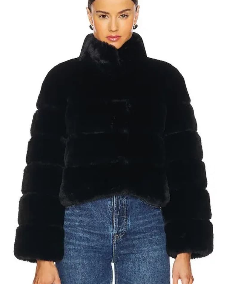 Black Faux Fur Coat - Image 1