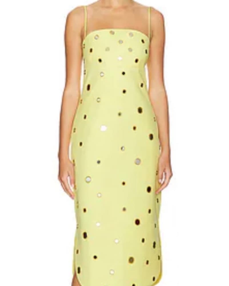 Alexis Yellow Midi Dress - Image 1
