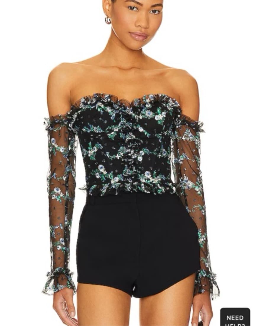 Revolve Katarina Top in Black Dot - Image 2