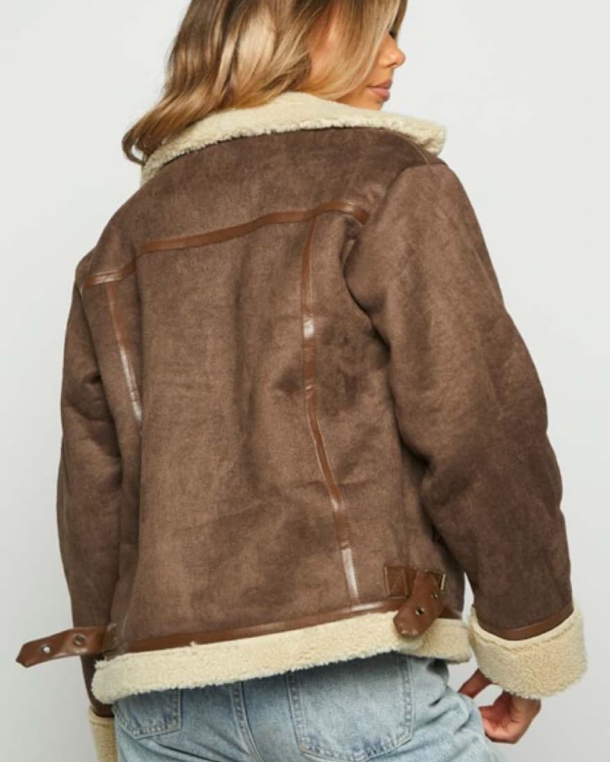 Brown Sherpa Jacket - Image 4
