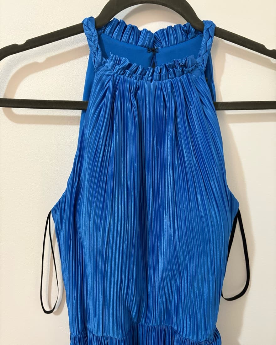Blue Maxi Dress Tie Waist - Image 4