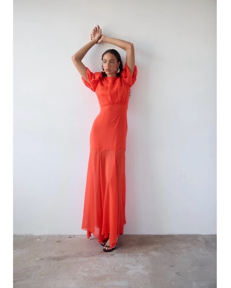 De La Vali Vibrant Orange Maxi Dress - Image 3