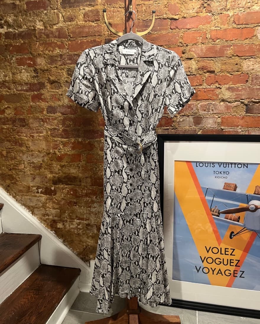 ALC Silk Snakeprint Midi Dress - Image 2