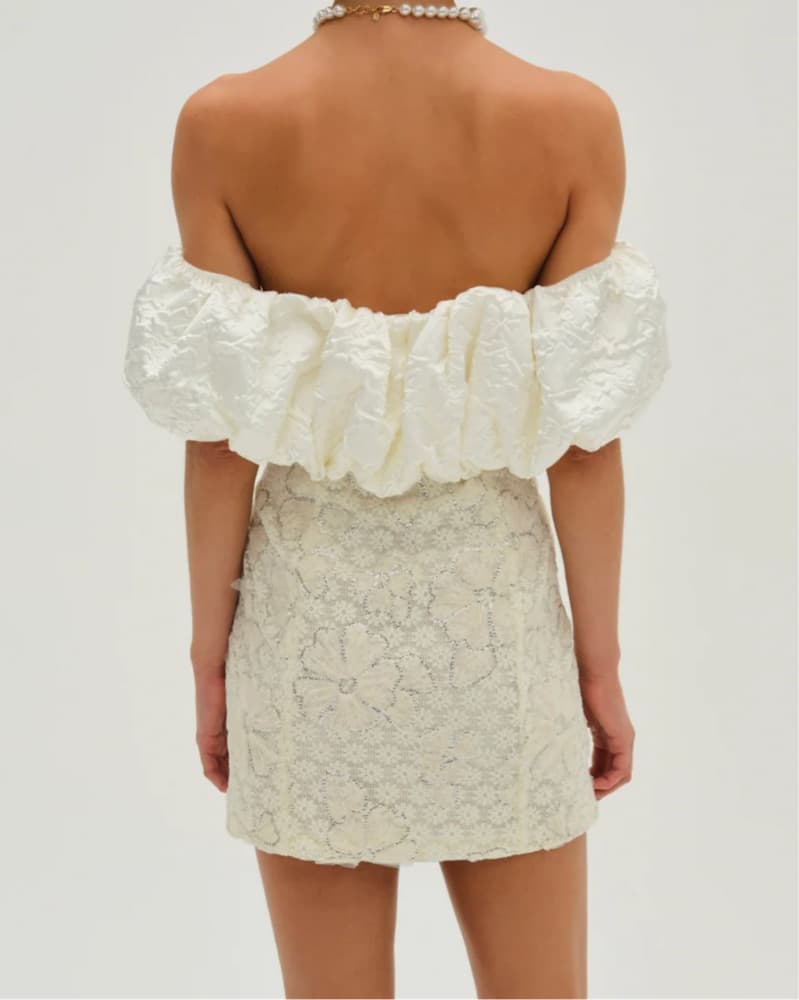 For Love & Lemons Ivory Off-Shoulder Flo - Image 2