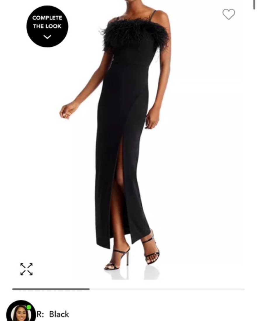Aqua Formal Black Feather Dress  - Image 1