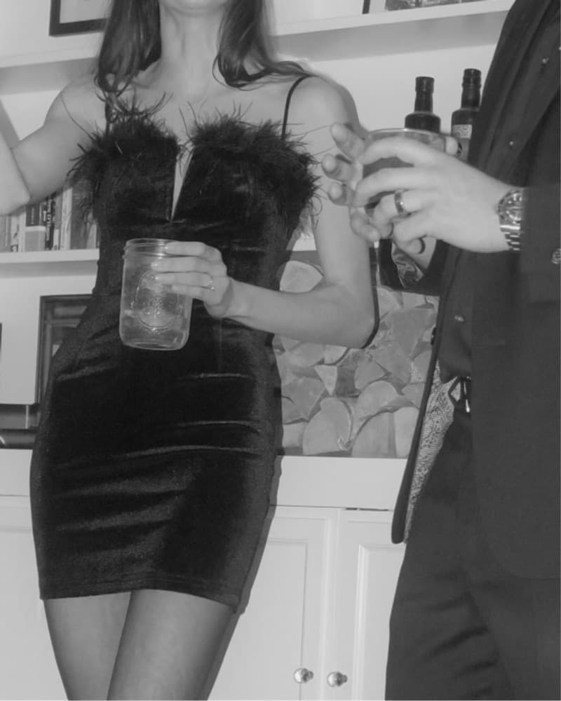 Superdown Erika Feather Mini Dress - Image 6