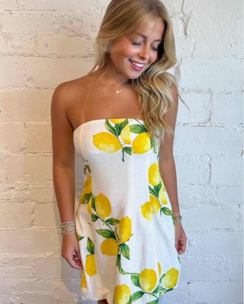 Strapless Lemon Dress - Image 1