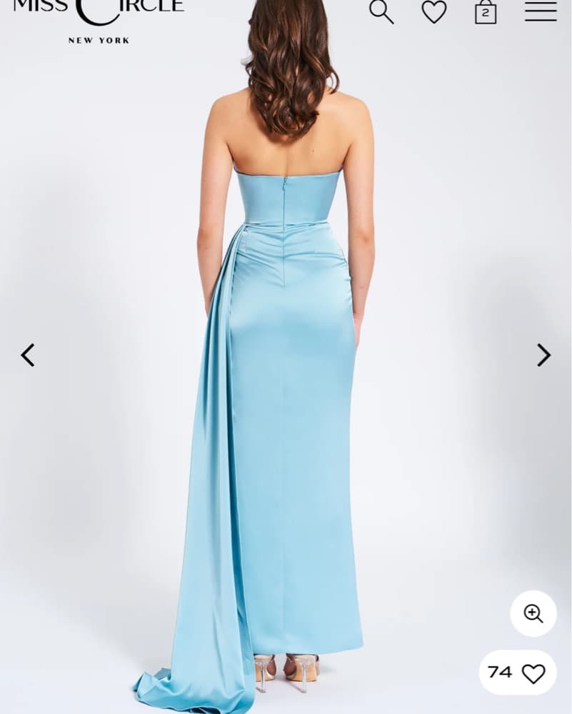 Miss Circle Pale Blue Embellished Gown - Image 4