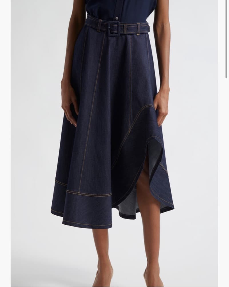 Cinq A Sept Denim Midi Skirt - Image 2