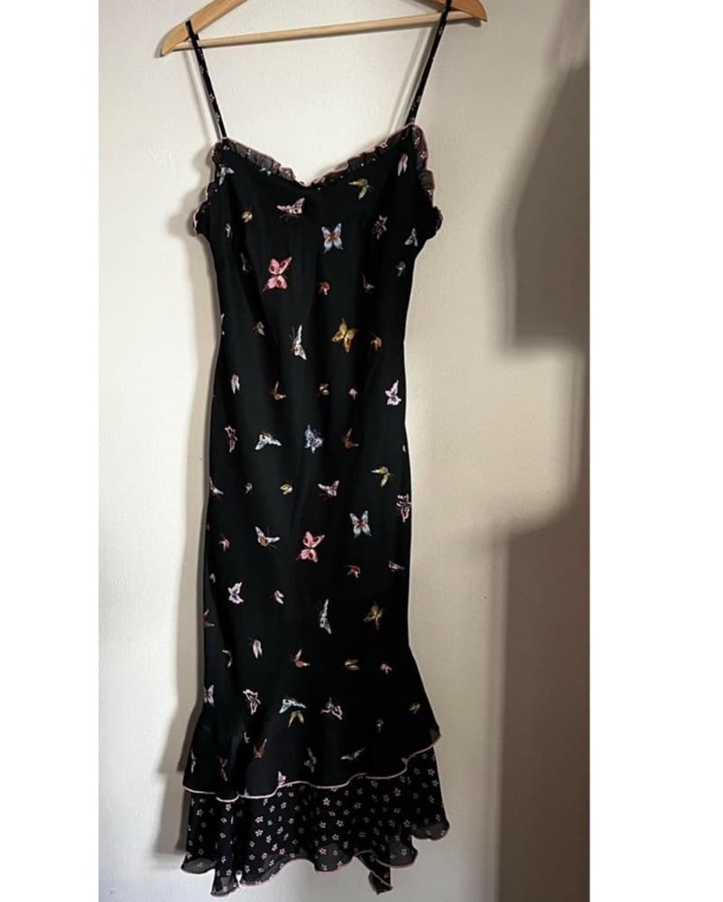 Vintage 90s/00s Butterfly Midi Dress - Image 1