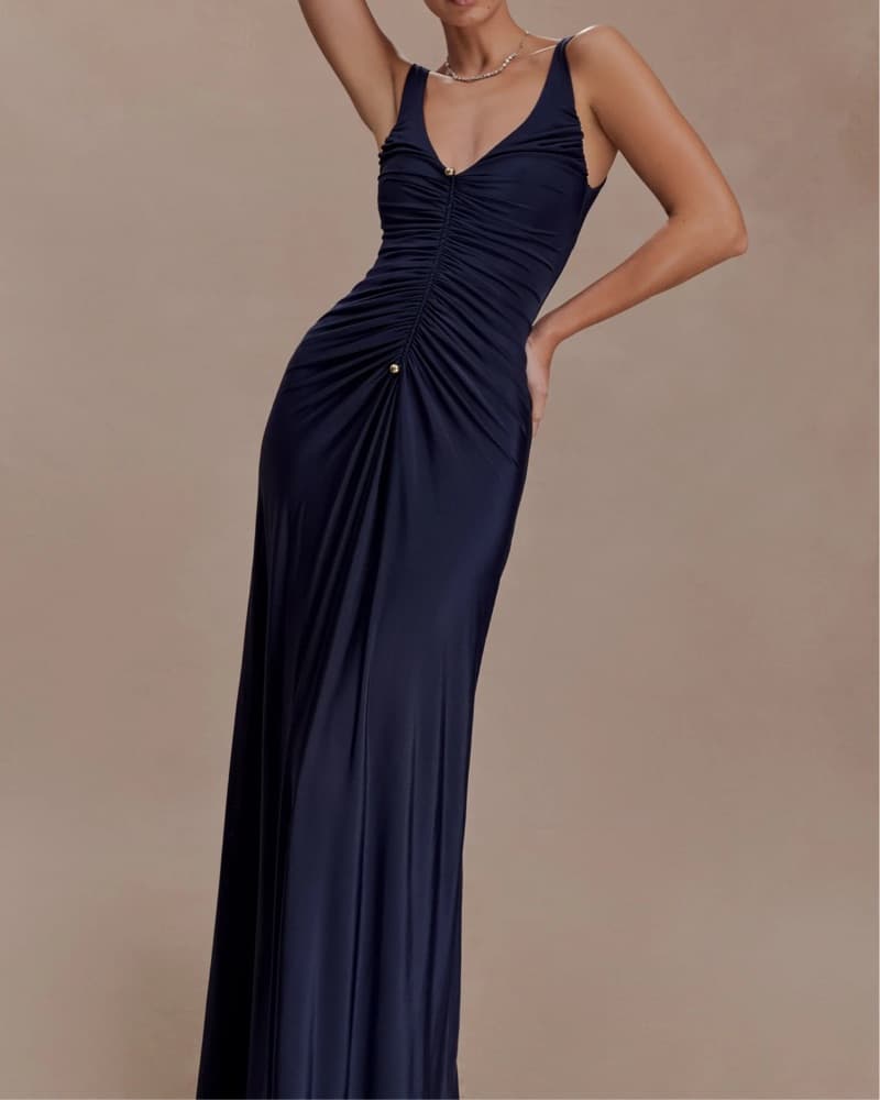 Meshki Perrie Slinky Ruched Maxi Dress - Image 4