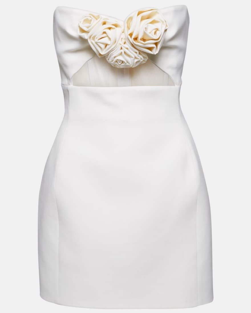 MAGDA BUTRYM Floral-appliqué wool mini - Image 3