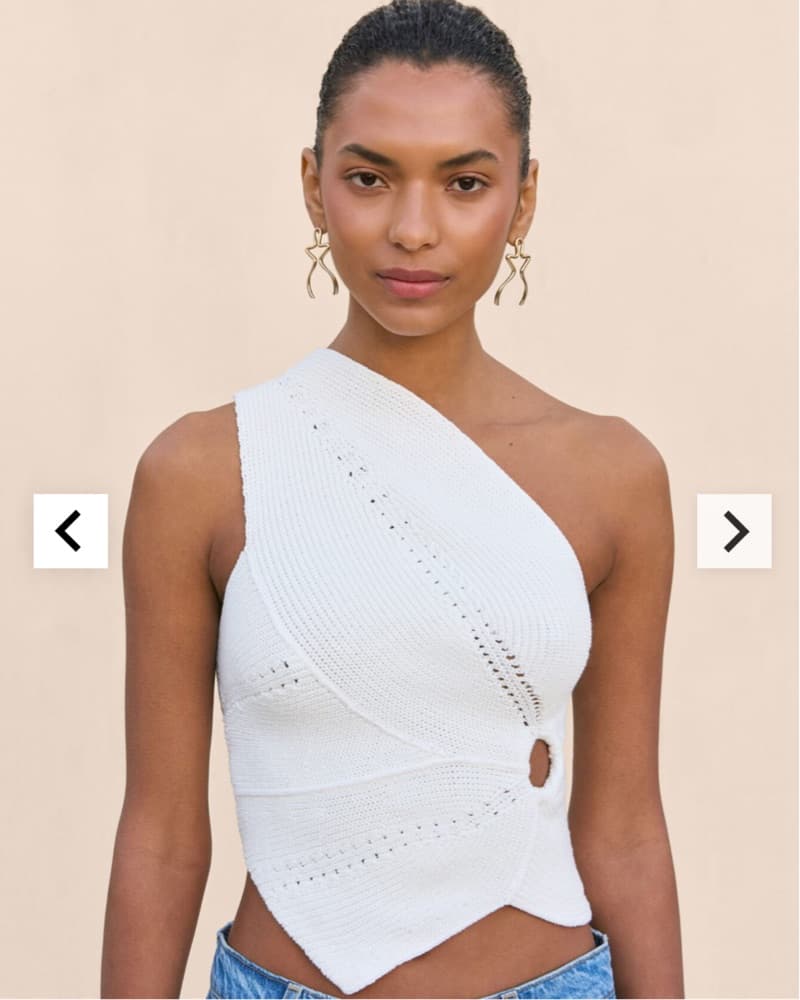 Cult Gaia Deneuva Knit Top (White) - Image 2