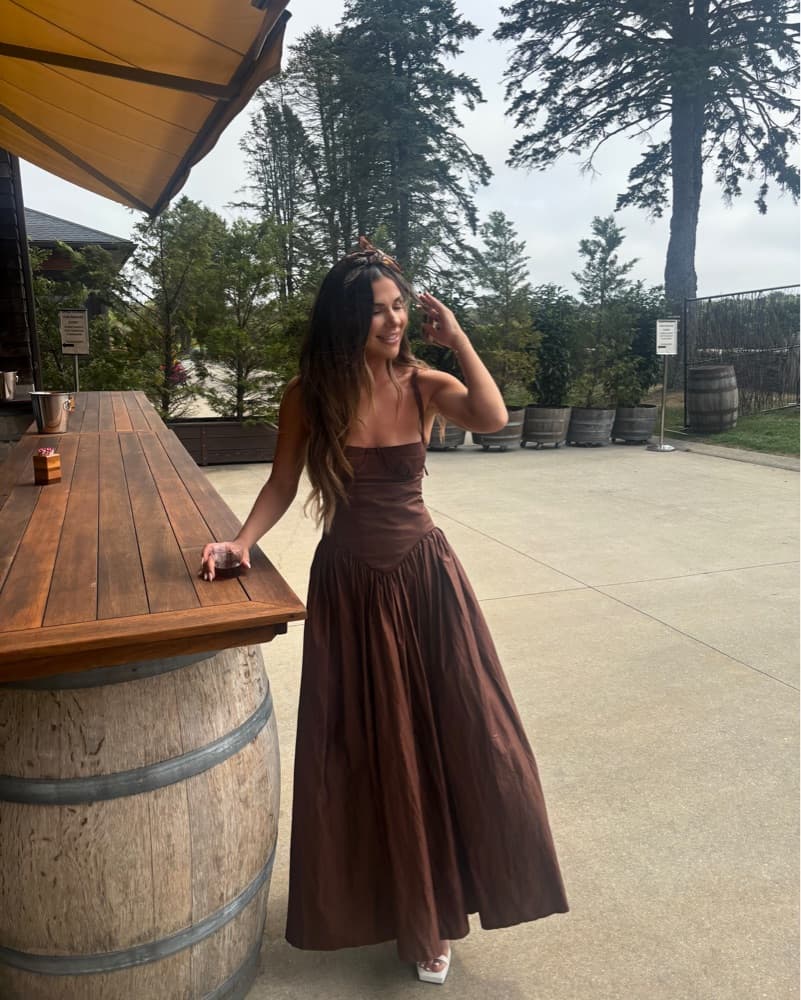 Emma Midi Dress In Brown Tularosa - Image 3