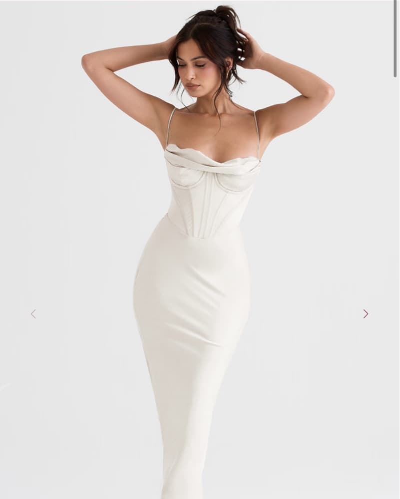 Ivory Corset Formal Dress - Image 1