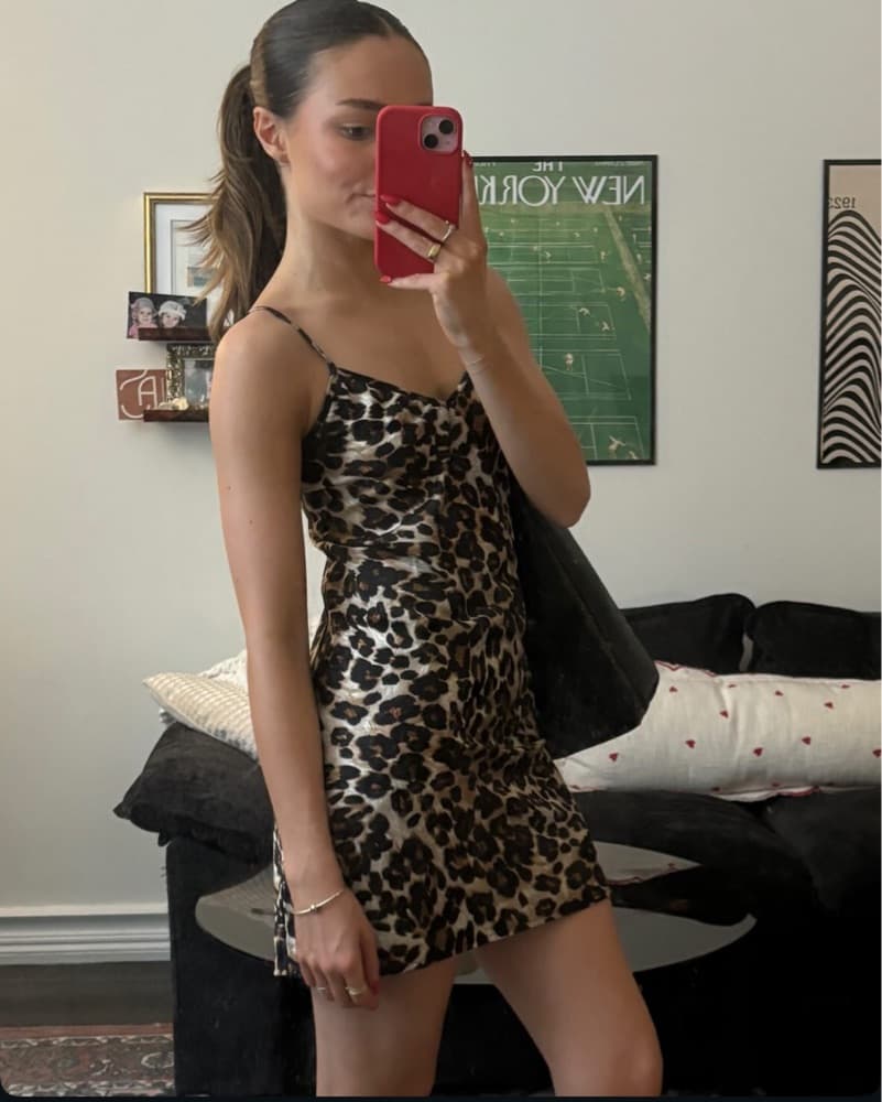 Leopard Print Slip Dress - Image 2