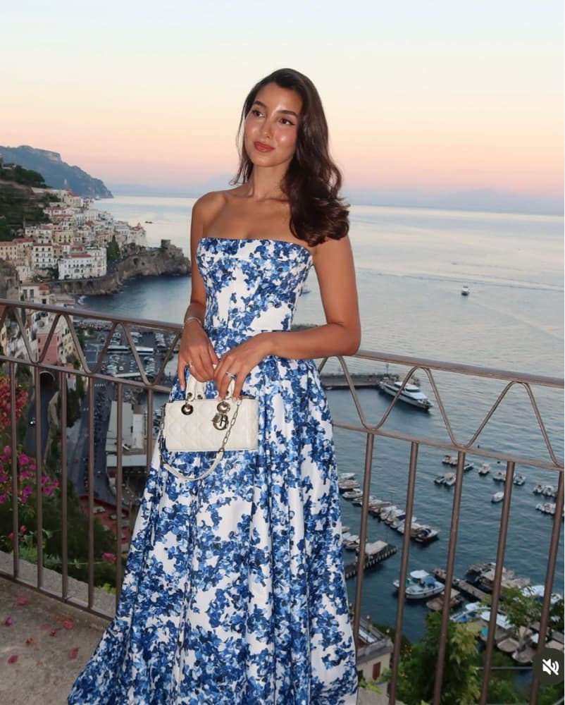 Milla blue hydrangea corset dress - Image 1