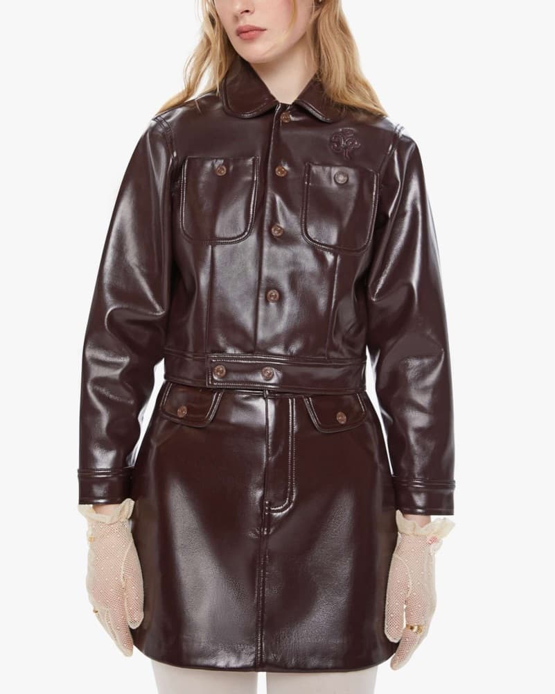 Chic Faux Leather Belted Set - Image 1