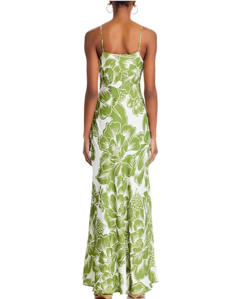 Chita Woodcut Green Maxi Dress - Image 3