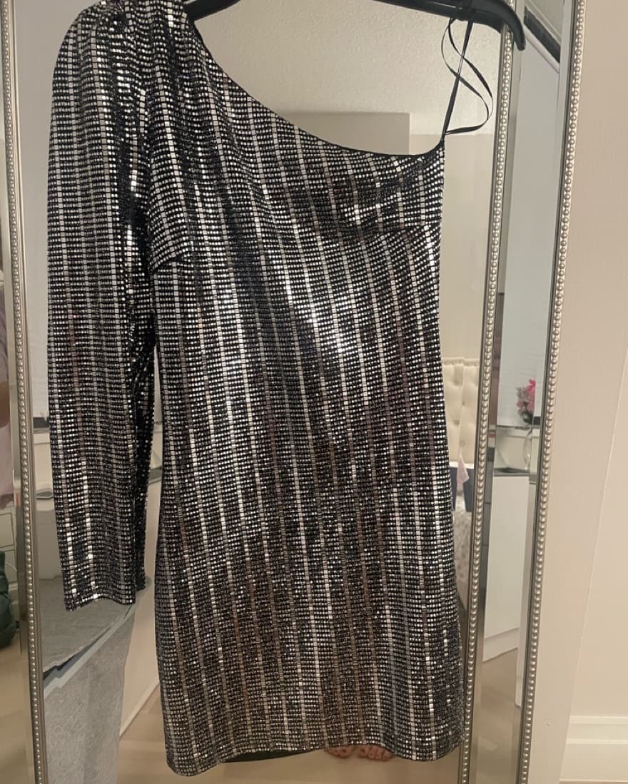 Olivacious Metallic Silver One Shoulder  - Image 2