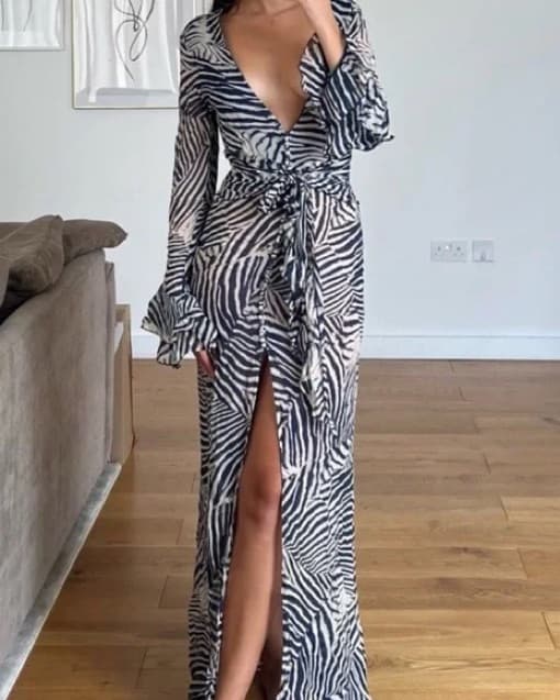 Rat & Boa Navy Zebra Thalia Maxi Dress - Image 6