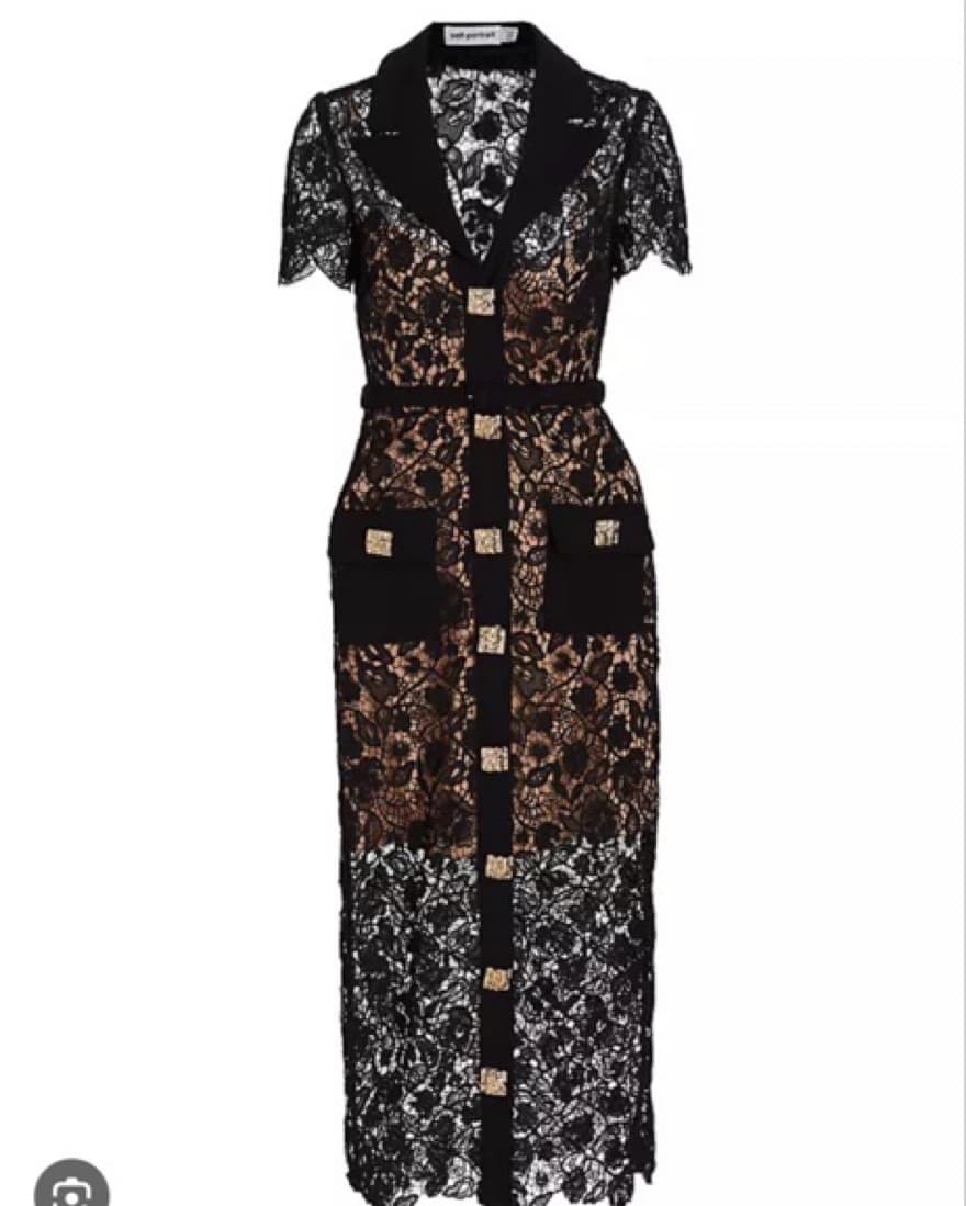 Self Portrait Lace Midi Dress Size 2 - Image 1