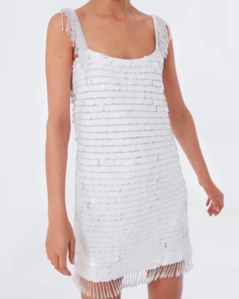 Alexis White Sequin Mini Dress  - Image 1