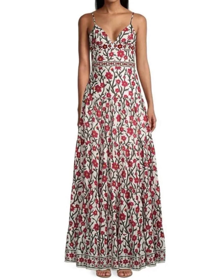 Agua Bendita Floral Embroidered Gown - Image 1