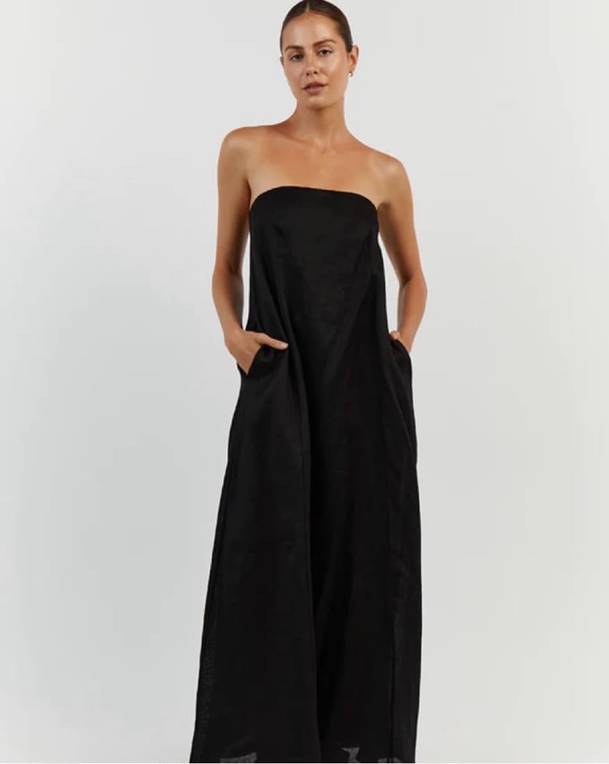 DISSH Linen Strapless Dress - Image 1