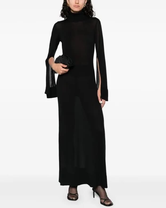 $740 Toteme Split Sleeve Knit Maxi Dress - Image 3