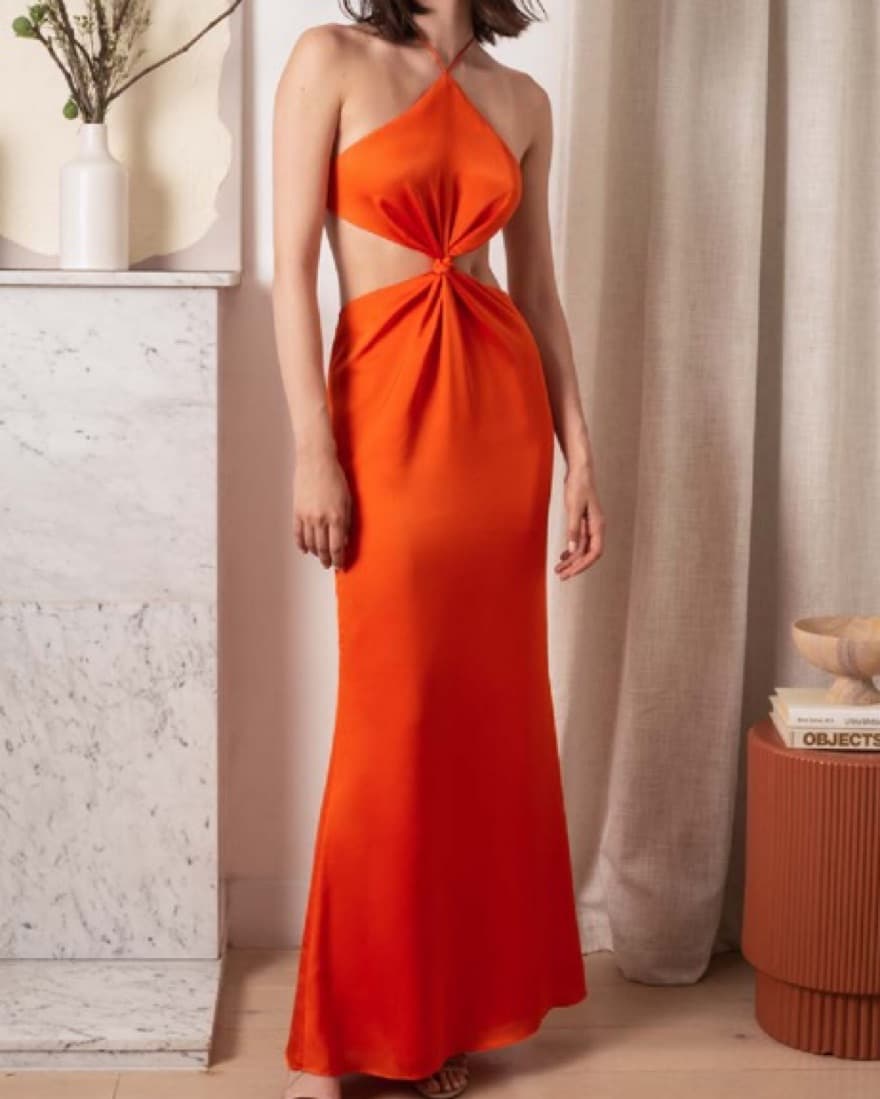 Frame & Partners Orange Maxi Gown - Image 1