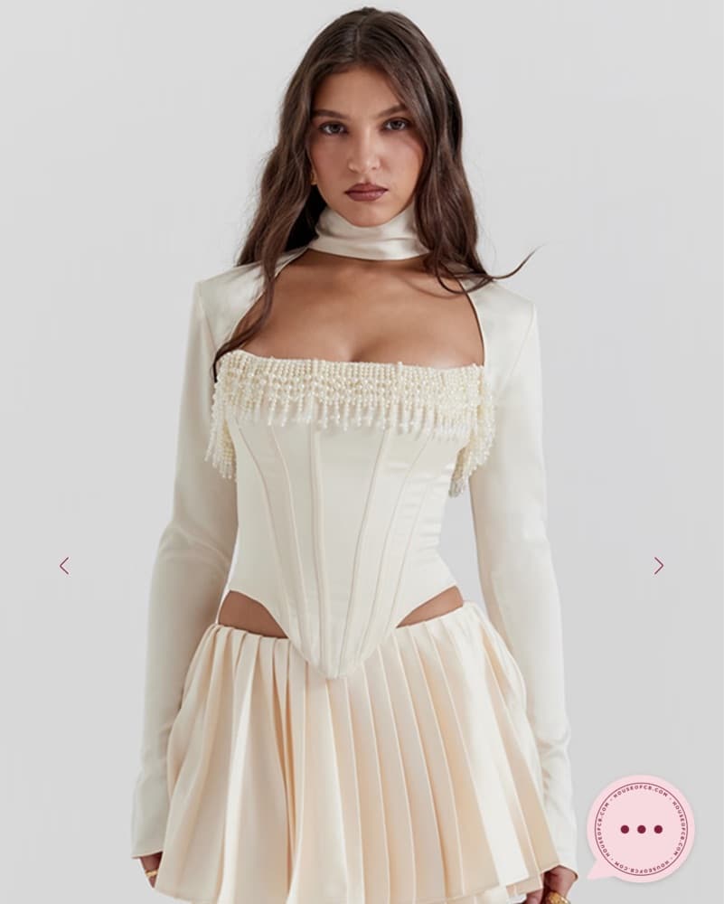House Of CB Embellished Satin Corset - Image 4