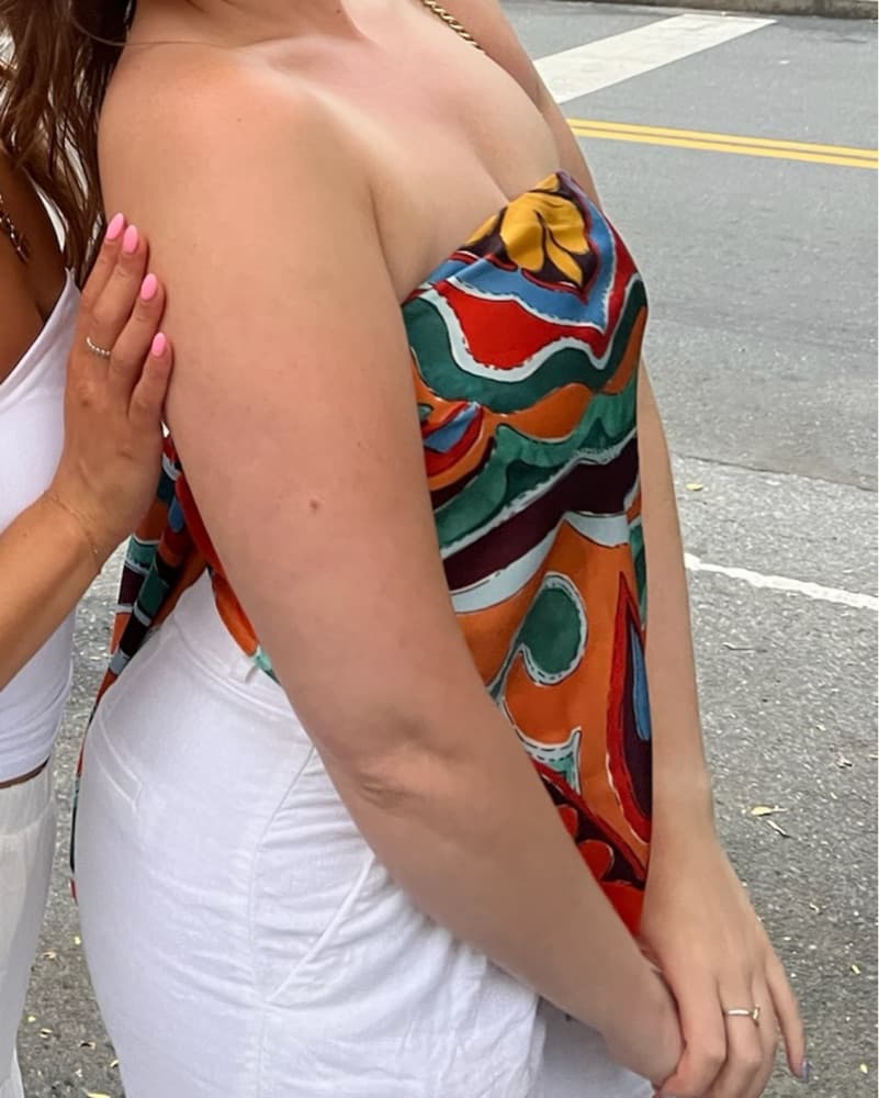 Zara Vibrant Patterned Bandeau Top - Image 2