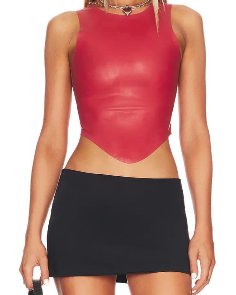Miaou Red Latex Jinx Top - Image 2