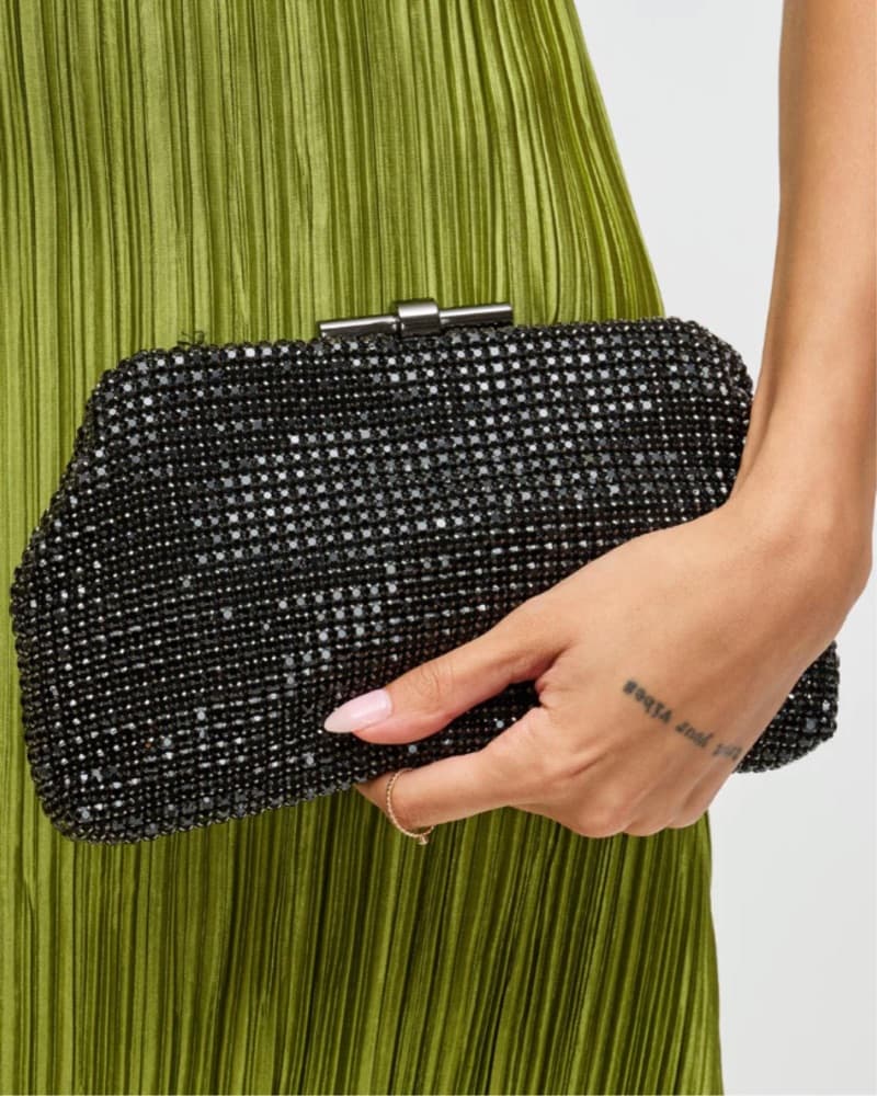 Rhinestone Mesh Clutch - Image 1