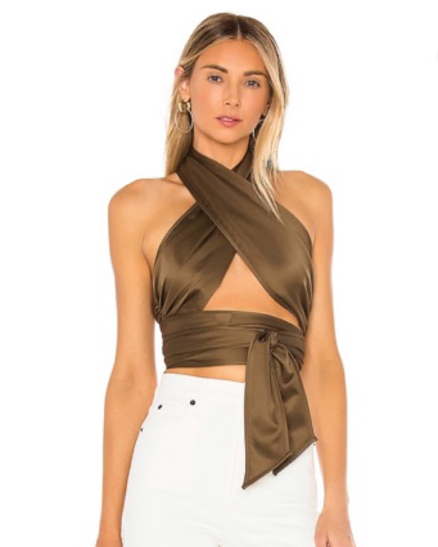 LPA Taupe Wrap Top - Image 1