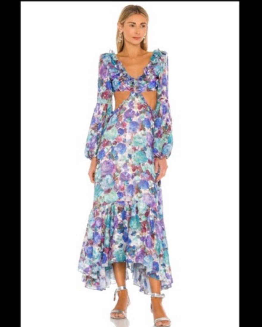 PatBo Floral cut out Long Sleeve Dress - Image 2