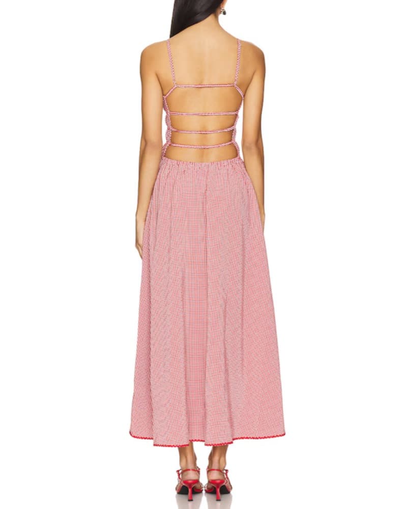 Solid & Striped Delta Dress in Apple Red - Image 3