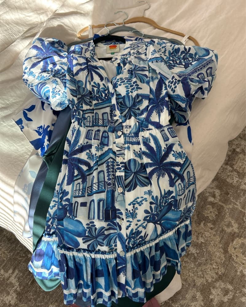 FARM Rio Blue Tropical Mini Dress - Image 6