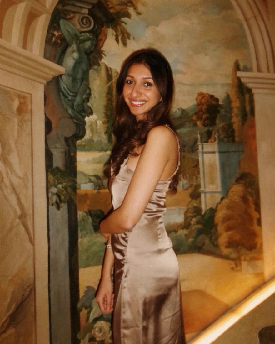 Zara Satin Dress w/ Rhinestone Straps - Image 2