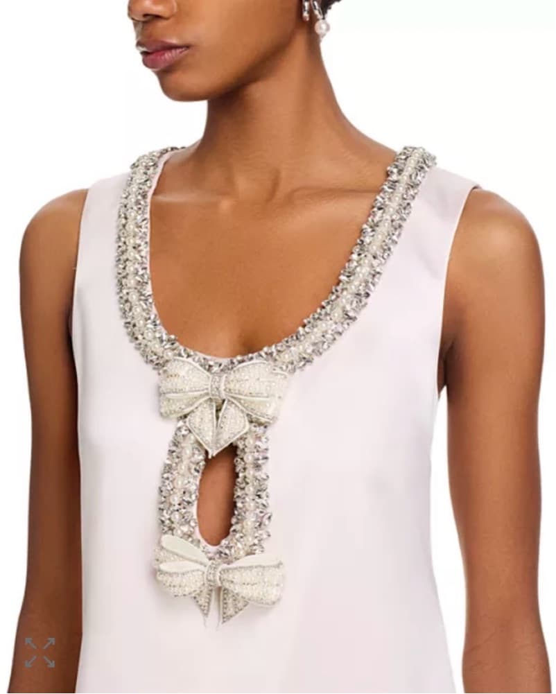 Self Portrait White Embellished Dress - Image 3