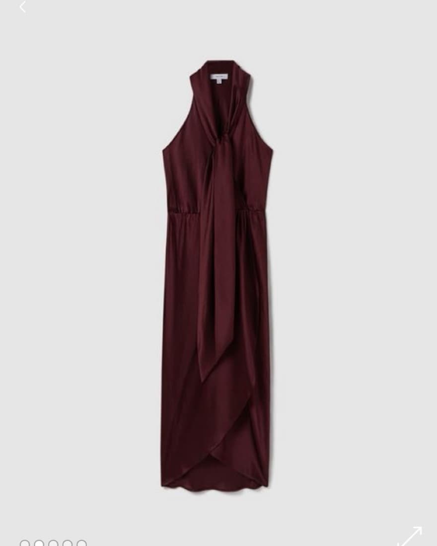 Tayla Satin Wrap Front Midi Dress - Image 4